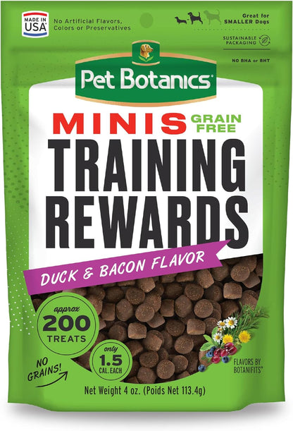 Mini Training Rewards Grain-Free Duck with Bacon Treats for Dogs (1 Pouch), 4 Oz