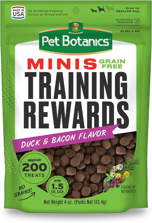Mini Training Rewards Grain-Free Duck with Bacon Treats for Dogs (1 Pouch), 4 Oz
