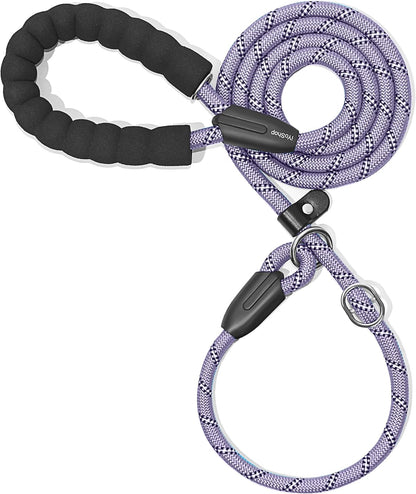 6 FT Durable Slip Lead Dog Leash with Padded Handle and Highly Reflective Threads, Dog Training Leash, (Small, 0~35 Lbs, Black)