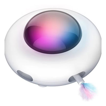 WhirlPlay UFO Teaser – Smart USB-Powered Feather Toy for Endless Cat Fun