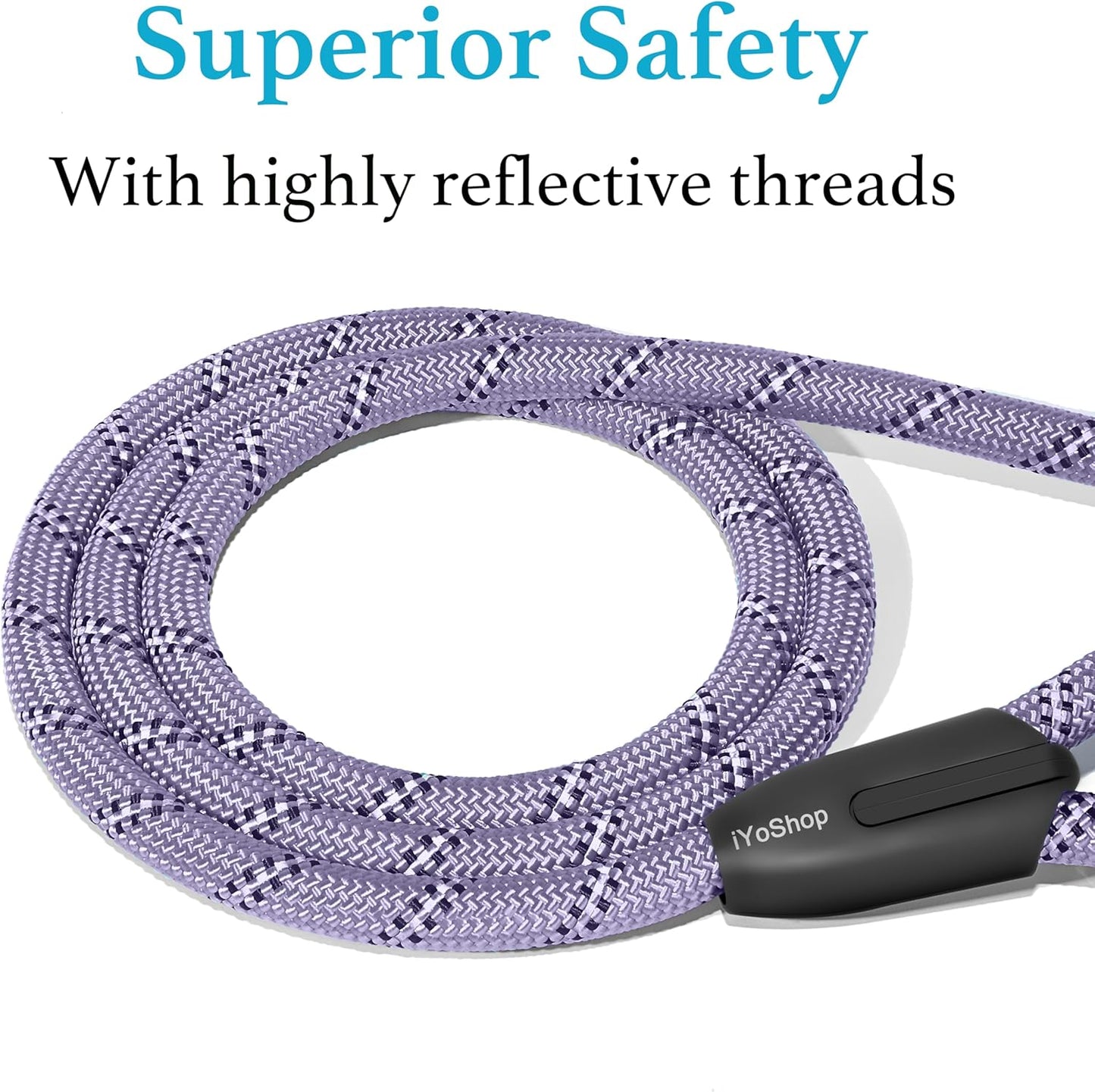 6 FT Durable Slip Lead Dog Leash with Padded Handle and Highly Reflective Threads, Dog Training Leash, (Small, 0~35 Lbs, Black)